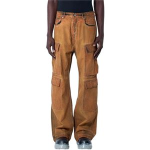 Rick Owens, Broeken, Heren, Oranje, W30, Denim, Denim Double Cargo Jumbo Bella Jeans