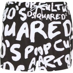 Dsquared2, Badkleding, Heren, Zwart, S, Midi Boxer Briefs