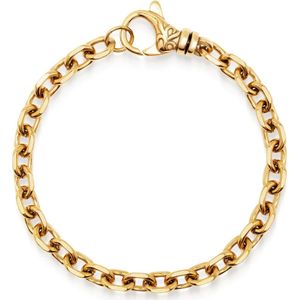 Nialaya, Accessoires, Heren, Geel, M, Gouden 6mm Kabelketting Armband