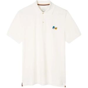 Paul Smith, Tops, Heren, Wit, M, Katoen, Polo Shirt met Verfspatten