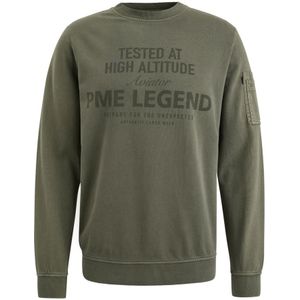 PME Legend, Sweatshirts & Hoodies, Heren, Groen, 3Xl, Katoen, Sweatshirt met ronde hals van badstof
