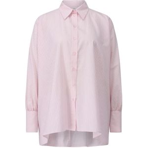 Riani, Blouses & Shirts, Dames, Roze, S, Katoen, Gestreept Oversized Overhemd