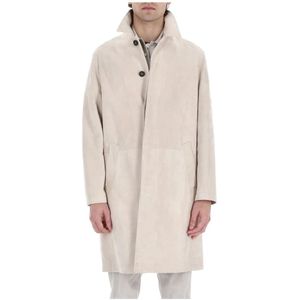 Eleventy, Jassen, Heren, Beige, L, Suède, Beige Suède Overjas