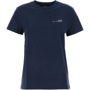 A.p.c., Tops, Dames, Blauw, M, Katoen, Stijlvol marineblauw katoenen T-shirt