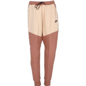Nike, Broeken, Heren, Roze, L, Katoen, Tech Fleece Trainingsbroek Mineral Clay/Wit