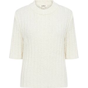 Soaked in Luxury, Truien, Dames, Wit, M, Witte Gebreide Pullover Slalika Stijl