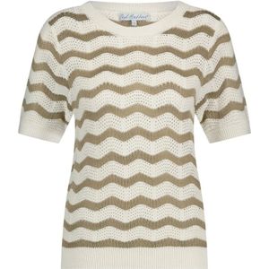 Red Button, Truien, Dames, Beige, XL, Zigzag Pebble Korte Mouw Trui