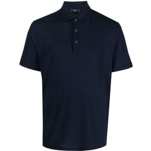 Herno, Tops, Heren, Blauw, 5Xl, Katoen, Polo Shirt