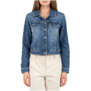 Dondup, Jassen, Dames, Blauw, L, Stijlvolle Blouson Jas