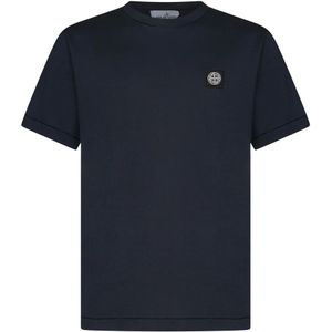 Stone Island, Tops, Heren, Blauw, XL, Katoen, Blauwe T-Shirt & Polo Combo Aw 24