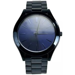 Michael Kors, Accessoires, unisex, Blauw, ONE Size, Minimalistisch Roestvrijstalen Blauw Horloge