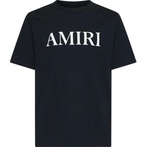 Amiri, Tops, Heren, Zwart, L, Zwarte Crewneck T-shirts en Polos