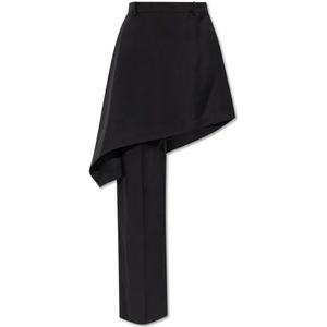 Bottega Veneta, Rokken, Dames, Zwart, 3Xs, Wol, Wollen rok-broek