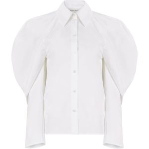 Nina Ricci, Blouses & Shirts, Dames, Wit, M, Katoen, Long Sleeve Shirt Top U1000