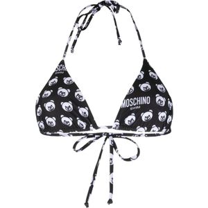 Moschino, Badkleding, Dames, Zwart, M, Teddy Bear Bikini Top Zwart