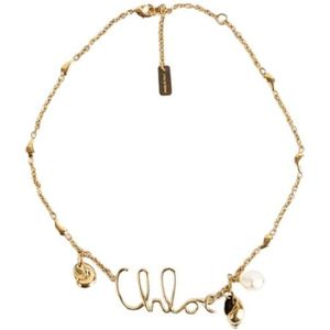 Chloé, Accessoires, Dames, Geel, ONE Size, Schelpbedels Ketting Vintage Verguld