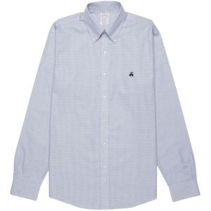 Brooks Brothers, Overhemden, Heren, Blauw, M, Katoen, Regent Regular Fit Supima Katoen Non-Iron Overhemd