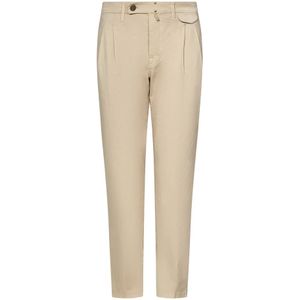 Incotex, Broeken, Heren, Beige, W32, Katoen, Beige Tapered Leg Broek Ss 25