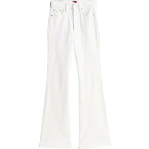 Tommy Hilfiger, Jeans, Dames, Wit, W31, Katoen, Wijde katoenen jeans met knoopsluiting