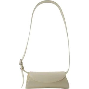 Jil Sander, Tassen, Dames, Beige, ONE Size, Leer, Leren Schoudertas