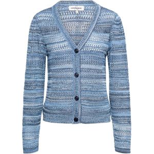 &Co Woman, Truien, Dames, Blauw, XL, Katoen, Vest met Lange Mouwen