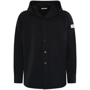 Flâneur, Jassen, Heren, Blauw, M, Hoodie Shirt Atelier