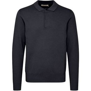 Casual Friday, Tops, Heren, Blauw, L, Milano Polo Gebreid Donkerblauw