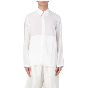 Ranra, Overhemden, Heren, Wit, M, Zijden Lange Mouw Shirt Wit Herenmode