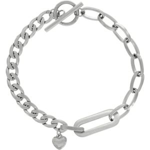 Dansk Copenhagen, Accessoires, Dames, Grijs, ONE Size, Hart Armband Zilveren Plating Waterdicht