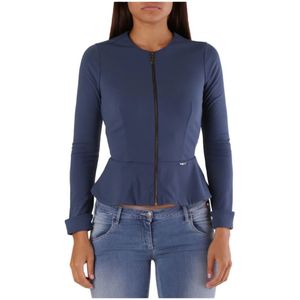 Met, Sweatshirts & Hoodies, Dames, Blauw, M, Luxe blauwe knitwear voor vrouwen