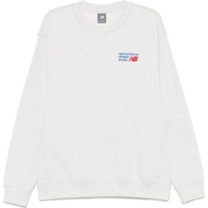 New Balance, Truien, Heren, Grijs, M, Lichtgrijze Crew Neck Sweater