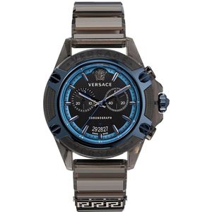 Versace, Accessoires, Heren, Zwart, ONE Size, Actieve Siliconen Horloge Zwarte Wijzerplaat