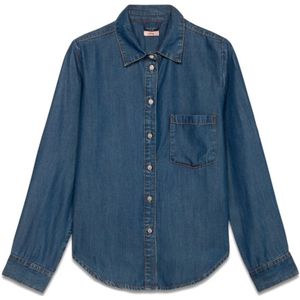 Oltre, Blouses & Shirts, Dames, Blauw, 2Xl, Tencel Overhemd