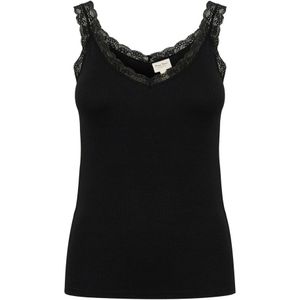 Part Two, Tops, Dames, Zwart, 2Xl, Kanten Mouwloze Top