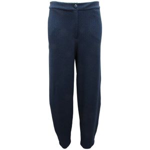 Armani, Broeken, Dames, Blauw, M, Katoen, Donkerblauwe Emporio Broek