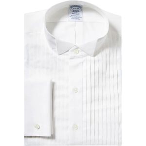 Brooks Brothers, Overhemden, Heren, Wit, S, Katoen, Regular Fit Supima Katoen Formeel Overhemd met Wingtip Kraag