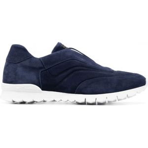 Kiton, Schoenen, Dames, Blauw, 41 EU, Suède, Slip-On Suède Sneakers