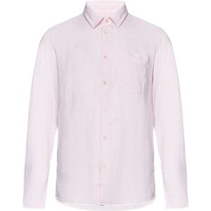 Vilebrequin, Overhemden, Heren, Roze, XL, Linnen, Roze linnen overhemd met schildpadborduursel