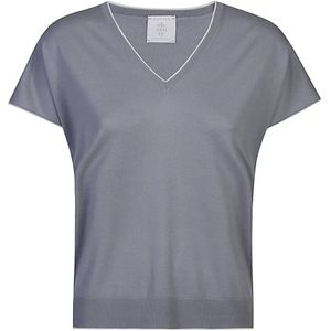 Eleventy, Truien, Dames, Grijs, XL, Wol, Merino Wol Mouwloze Top met Tipping