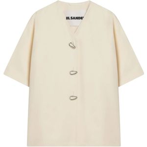 Jil Sander, Jassen, Dames, Wit, S, Single-Breasted Jas