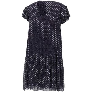 Kaos, Kleedjes, Dames, Blauw, M, Polka Dot Viscose Crepe Jurk