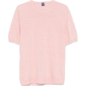 Fedeli, Tops, Heren, Roze, 3Xl, Katoen, Linnen Katoen Gebreid T-Shirt