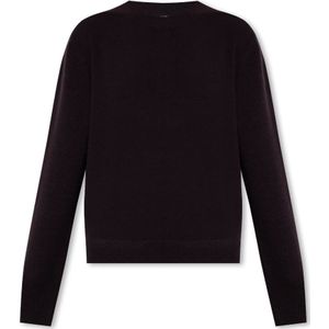 Fendi, Truien, Dames, Bruin, S, Wol, Crewneck Trui