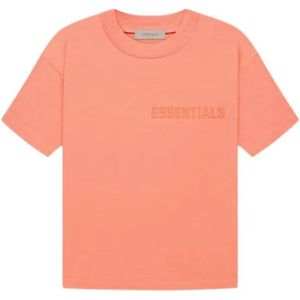 Fear Of God, Tops, Heren, Roze, S, Koraal Essential T-Shirt Stijlvol Comfort