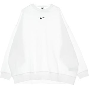 Nike, Sweatshirts & Hoodies, Dames, Wit, L, Katoen, Crewneck Sweatshirt Fleece Oversized