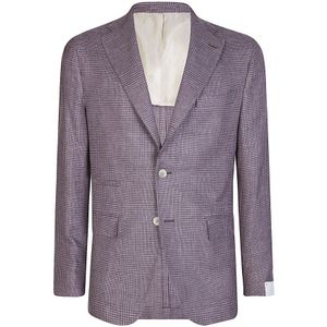 Eleventy, Jassen, Heren, Beige, 2Xl, Wol, Slim Fit Linnen Wol Zijde Jas