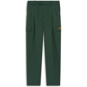 Drole de Monsieur, Broeken, Heren, Groen, L, Wol, Cargo wollen broek Lente-Zomer 2025