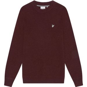 Lyle & Scott, Truien, Heren, Rood, M, Wol, Lamswollen Trui met Ronde Hals