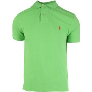Polo Ralph Lauren, Tops, Heren, Groen, S, Katoen, Polo met mesh-breisel