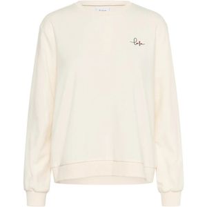 Saint Tropez, Sweatshirts & Hoodies, Dames, Beige, XL, Geborduurde Sweatshirt Ice